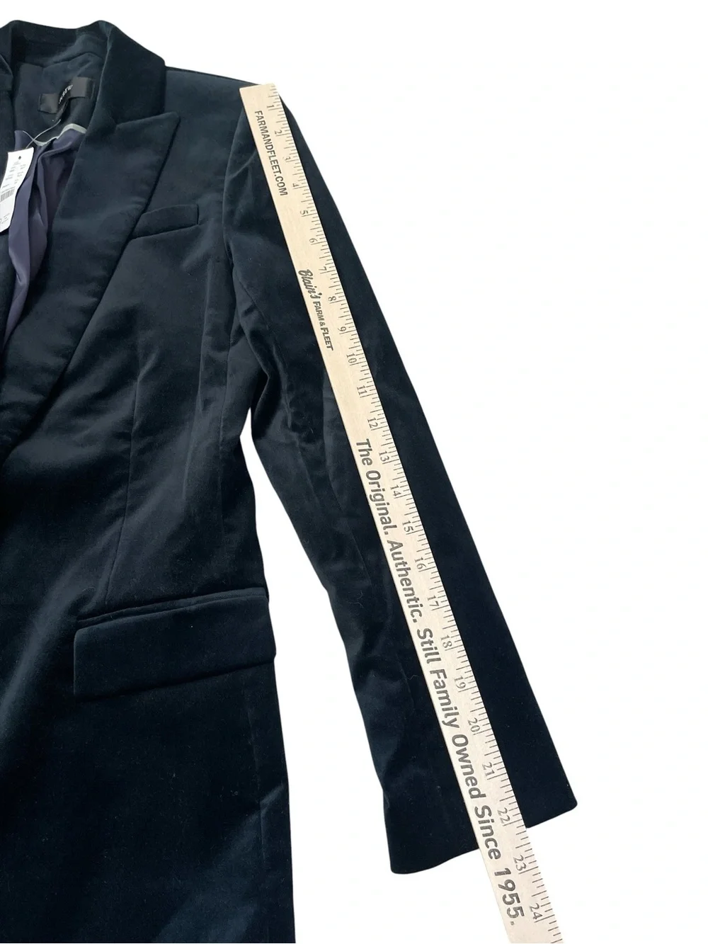 Classic Preppy J.Crew Willa Women's Black Stretch Velvet Tailored Blazer Jacket